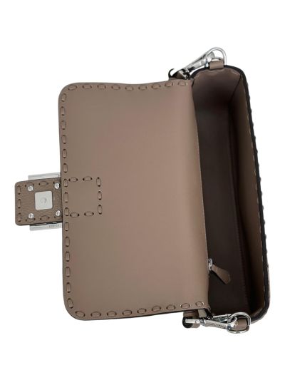 Fendi Medium Baguette Leather Shoulder Crossbody Bag Gray 8610 Gray 861 2523531