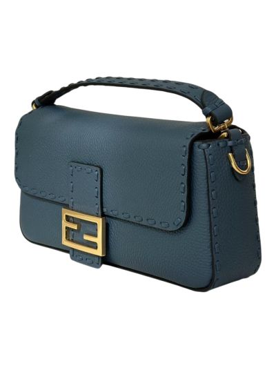 Fendi Medium Baguette Leather Shoulder Crossbody Bag Navy Blue 8610 Navy 2523530