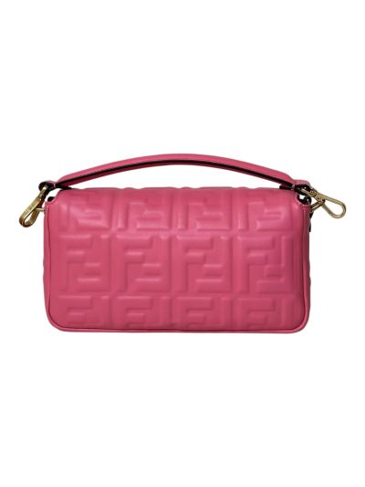 Fendi Medium Baguette Light Pink FF Nappa Leather Shoulder Crossbody Bag 0191L Pink 2523520