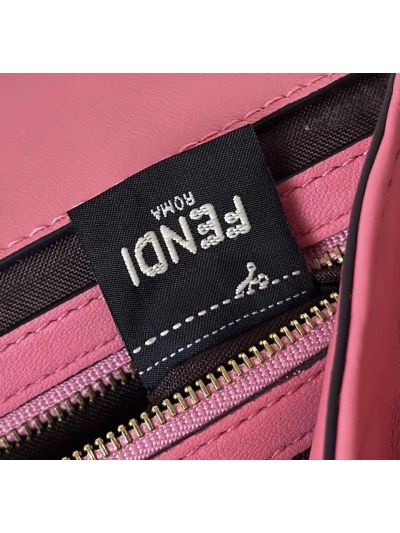 Fendi Medium Baguette Light Pink FF Nappa Leather Shoulder Crossbody Bag 0191L Pink 2523520