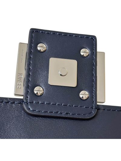 Fendi Medium Baguette Navy Blue FF Nappa Leather Shoulder Crossbody Bag 0135AM Navy 2523604