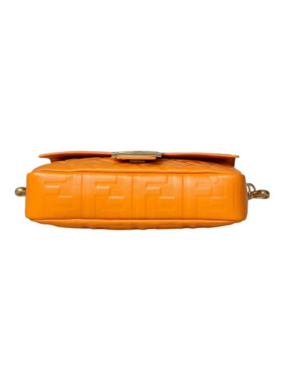 Fendi Medium Baguette Orange FF Nappa Leather Shoulder Crossbody Bag 0135AM Orange 2523602