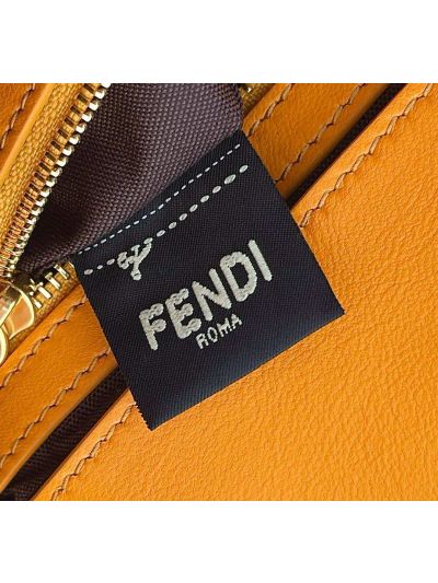 Fendi Medium Baguette Orange FF Nappa Leather Shoulder Crossbody Bag 0135AM Orange 2523602