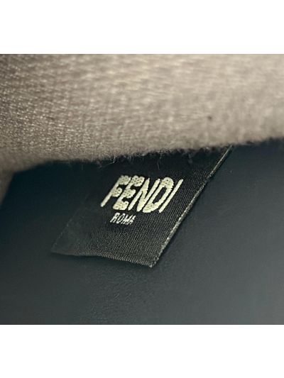 Fendi Medium Peekaboo Tote Shoulder Bag Navy Blue Tapestry Fabric A8670 Navy 2523707