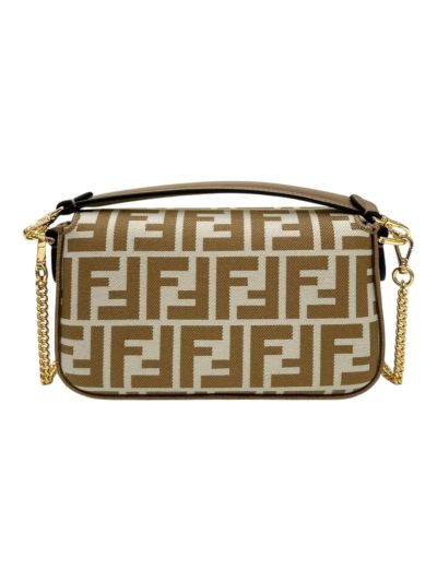 Fendi Mini Baguette Beige FF Jacquard Fabric Shoulder Crossbody Bag A8660 Beige 2523777