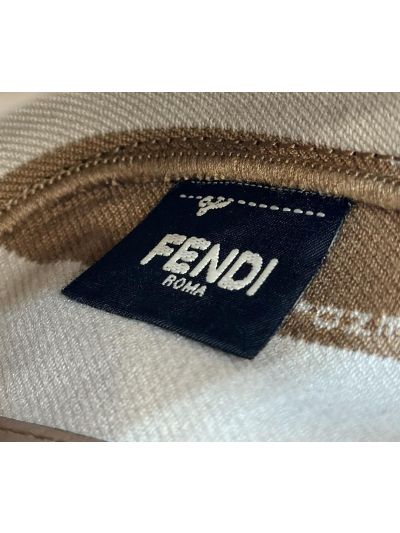 Fendi Mini Baguette Beige FF Jacquard Fabric Shoulder Crossbody Bag A8660 Beige 2523777