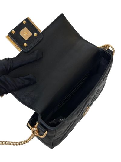 Fendi Mini Baguette Black FF Leather Shoulder Crossbody Bag 0135AS Black 2523551