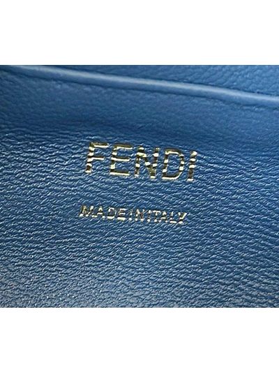 Fendi Mini Baguette Blue FF Leather Shoulder Crossbody Bag 0135AS Blue 2523548