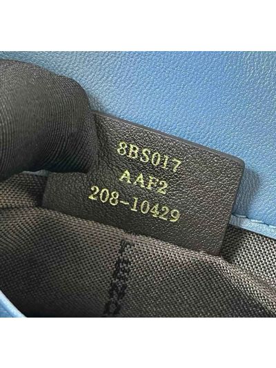 Fendi Mini Baguette Blue FF Leather Shoulder Crossbody Bag 0135AS Blue 2523548