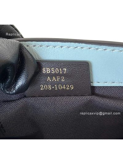 Fendi Mini Baguette Light Blue FF Leather Shoulder Crossbody Bag 0135AS Blue 2523545