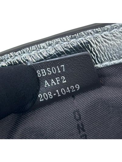 Fendi Mini Baguette Silver FF Leather Shoulder Crossbody Bag 0135AS Silver 2523539