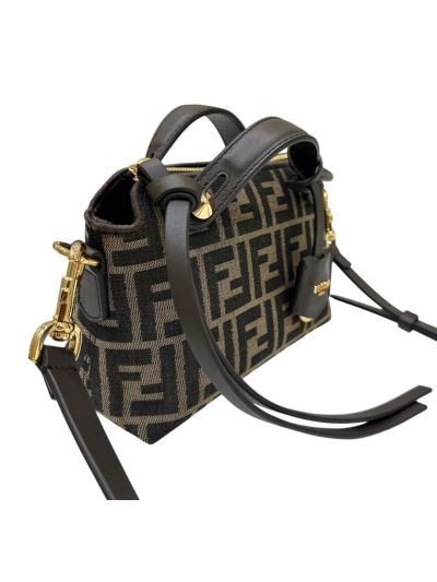Fendi Mini Boston Travel Bag Brown FF Jacquard Canvas A8665s Brown 2523766