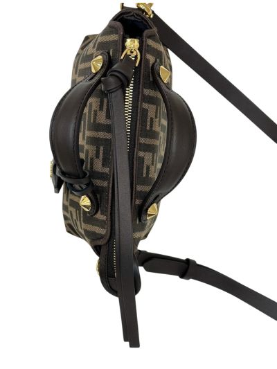 Fendi Mini Boston Travel Bag Brown FF Jacquard Canvas A8665s Brown 2523766