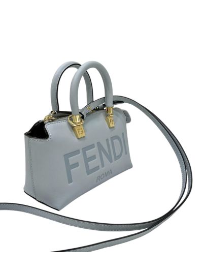 Fendi Mini By The Way Small Boston Bag Light Blue Leather A8570 Blue 2523799