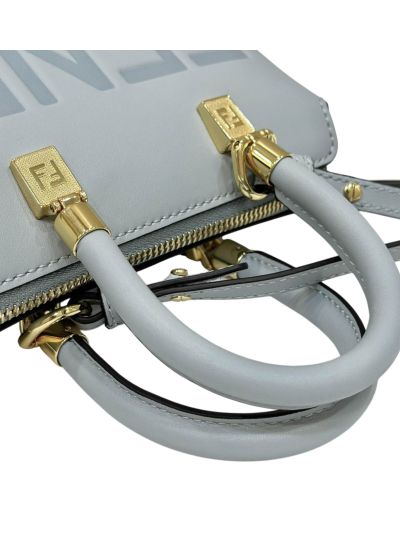 Fendi Mini By The Way Small Boston Bag Light Blue Leather A8570 Blue 2523799