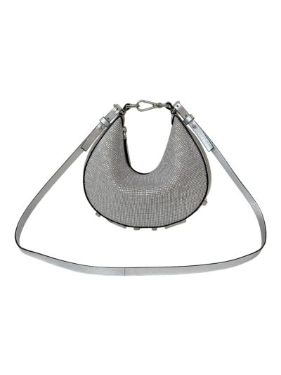 Fendi Mini Fendigraphy Silver Crystals Hobo Shoulder Bag A8688 Silver 2523508