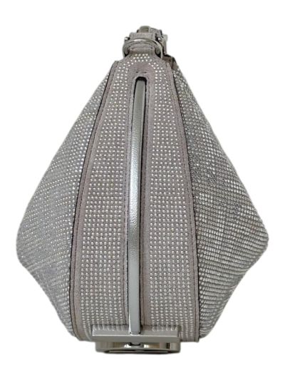 Fendi Mini Fendigraphy Silver Crystals Hobo Shoulder Bag A8688 Silver 2523508