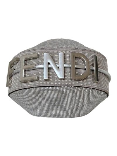 Fendi Mini Fendigraphy Silver Crystals Hobo Shoulder Bag A8688 Silver 2523508