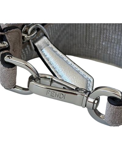 Fendi Mini Fendigraphy Silver Crystals Hobo Shoulder Bag A8688 Silver 2523508
