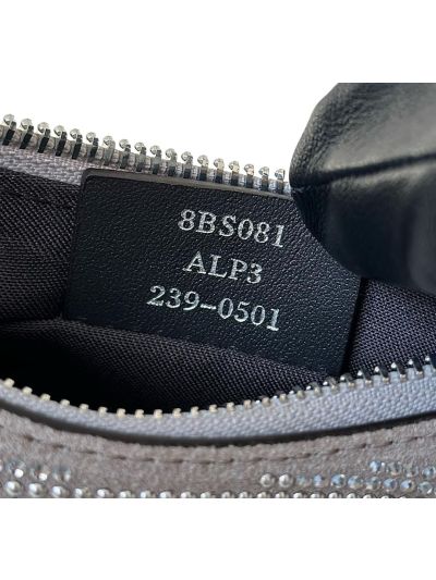 Fendi Mini Fendigraphy Silver Crystals Hobo Shoulder Bag A8688 Silver 2523508