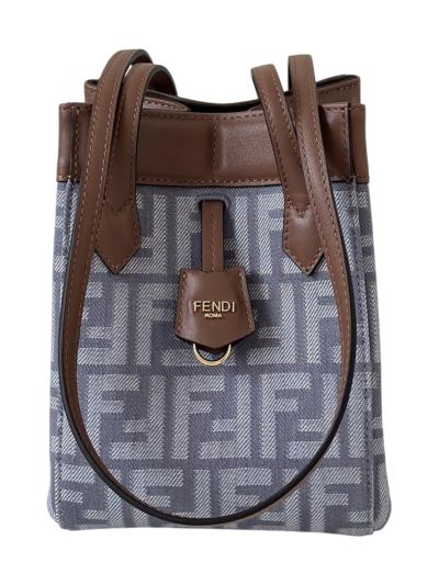 Fendi Mini Origami Light Blue FF Denim Fabric Bucket Shoulder Bag 8626CS Blue 2523536