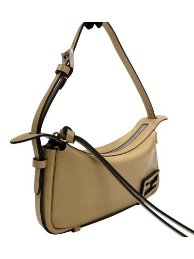 Fendi Mini Simply Fendi Beige Calfskin Leather Shoulder Bag 8662As Beige 2523759