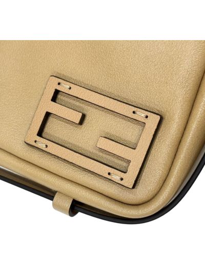 Fendi Mini Simply Fendi Beige Calfskin Leather Shoulder Bag 8662As Beige 2523759
