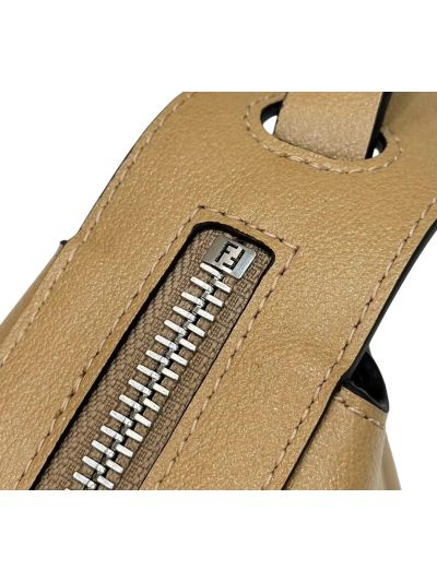 Fendi Mini Simply Fendi Beige Calfskin Leather Shoulder Bag 8662As Beige 2523759