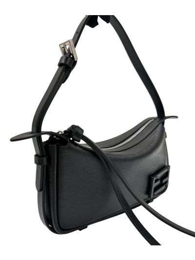 Fendi Mini Simply Fendi Black Calfskin Leather Shoulder Bag 8662As Black 2523761
