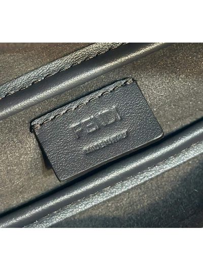 Fendi Mini Simply Fendi Brown FF Jacquard Fabric Shoulder Bag A8662 Brown 2523768