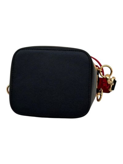 Fendi Monster Eyes Black Yellow Leather Mon Tresor Bucket Shoulder Bag A8676 Black 2523679