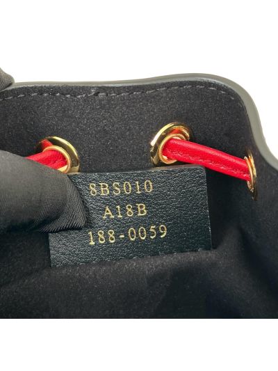 Fendi Monster Eyes Black Yellow Leather Mon Tresor Bucket Shoulder Bag A8676 Black 2523679