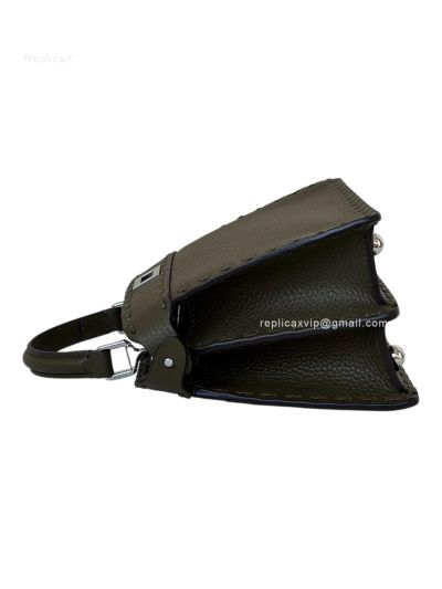 Fendi Peekaboo ISeeU Dark Green Grained Leather Shoulder Bag 80133As Green 2523706