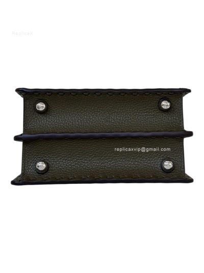 Fendi Peekaboo ISeeU Dark Green Grained Leather Shoulder Bag 80133As Green 2523706