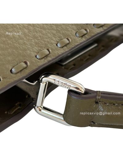 Fendi Peekaboo ISeeU Dark Green Grained Leather Shoulder Bag 80133As Green 2523706