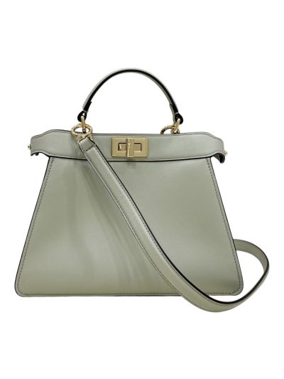 Fendi Peekaboo ISeeU Leather Tote Shoulder Bag Green 80011A