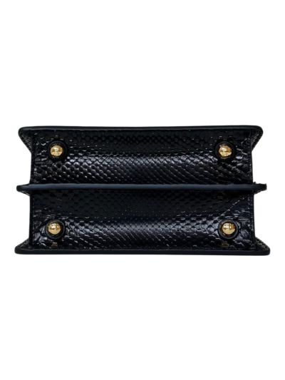 Fendi Peekaboo Mini Black Precious Skin Leather Shoulder Crossbody Bag A66810 Black 2523650