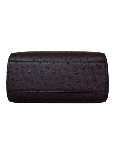 Fendi Peekaboo Mini Burgundy Ostrich Leather Shoulder Crossbody Bag A66806 Burgundy 2523654