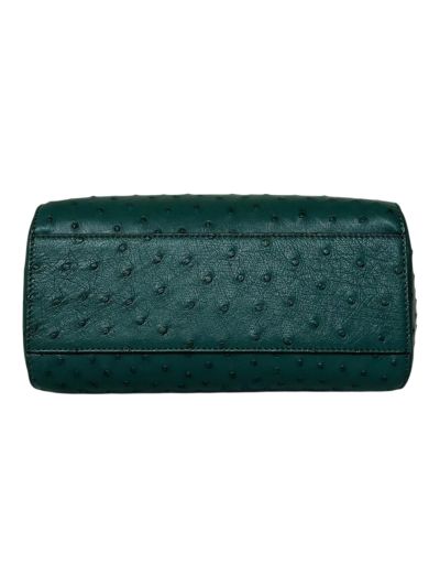 Fendi Peekaboo Mini Dark Green Ostrich Leather Shoulder Crossbody Bag A66806 Green 2523655