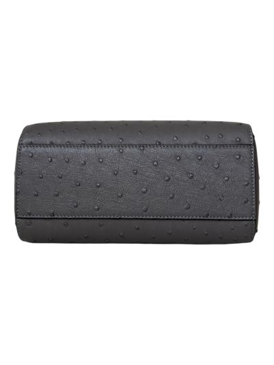 Fendi Peekaboo Mini Gray Ostrich Leather Shoulder Crossbody Bag A66806 Gray 2523653