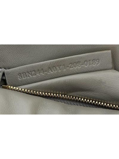 Fendi Peekaboo Mini Gray Ostrich Leather Shoulder Crossbody Bag A66806 Gray 2523653