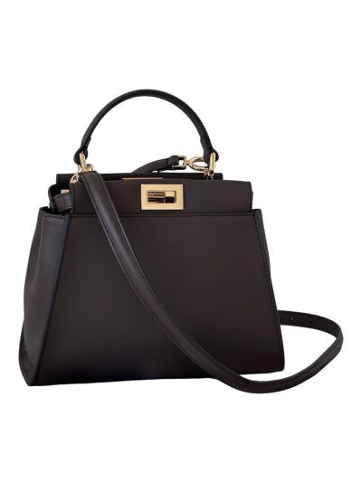 Fendi Peekaboo Mini Small Leather Shoulder Bag Blue 2125FS