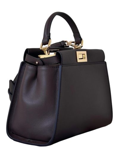 Fendi Peekaboo Mini Small Leather Shoulder Bag Blue 2125FS Blue 212 2523705