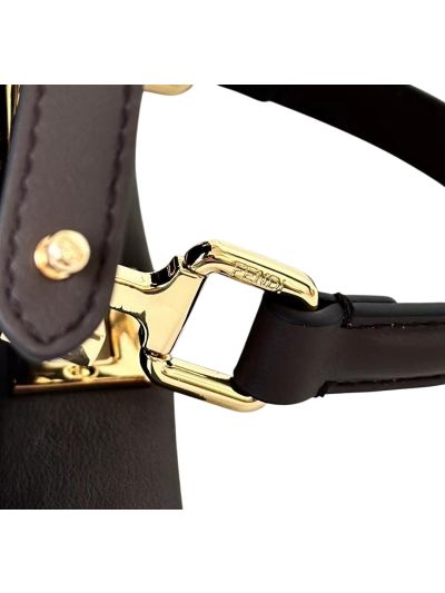 Fendi Peekaboo Mini Small Leather Shoulder Bag Blue 2125FS Blue 212 2523705