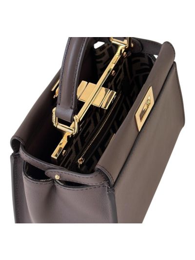 Fendi Peekaboo Mini Small Leather Shoulder Bag Blue 2125FS Blue 212 2523705