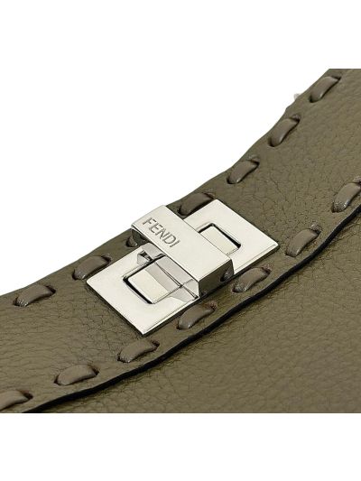 Fendi Peekaboo Small Mini Shoulder Crossbody Bag Dark Green Leather 8615 Green 2523732