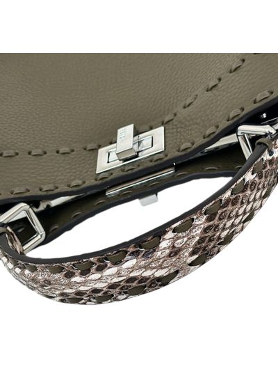 Fendi Peekaboo Small Mini Shoulder Crossbody Bag Dark Green Leather 8615 Green 2523732