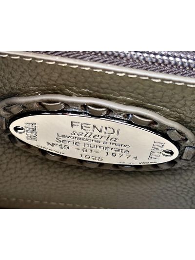 Fendi Peekaboo Small Mini Shoulder Crossbody Bag Dark Green Leather 8615 Green 2523732