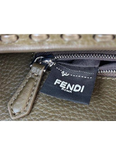 Fendi Peekaboo Small Mini Shoulder Crossbody Bag Dark Green Leather 8615 Green 2523732