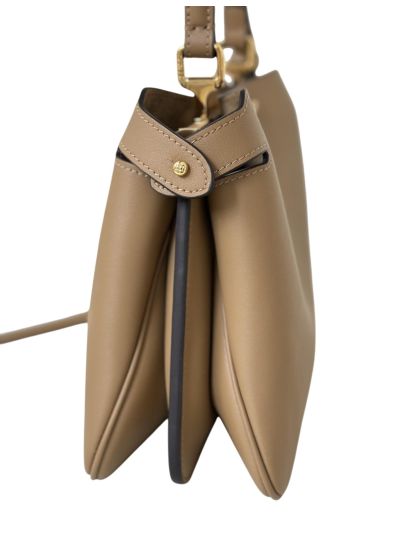 Fendi Peekaboo Small Soft Beige Leather Shoulder Crossbody Bag A80175 Beige 2523618